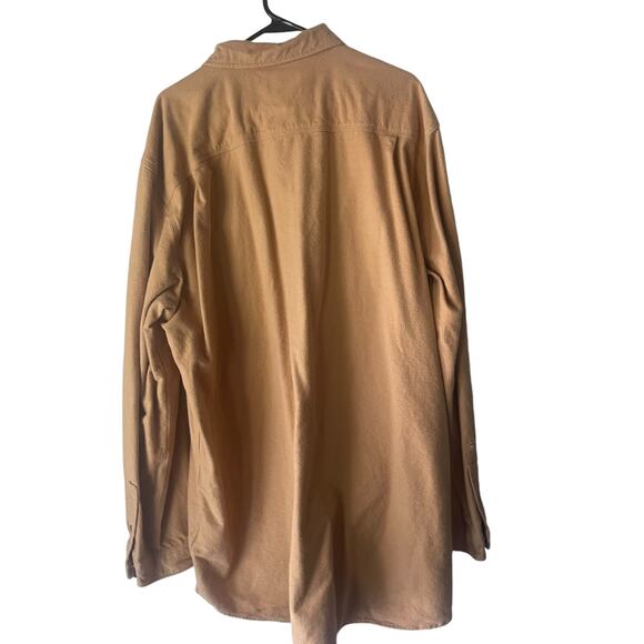 Carhartt Men 2XL Tall Yellow Flannel Heavy‎ Workwear Long Sleeve Button Up - Picture 7 of 9